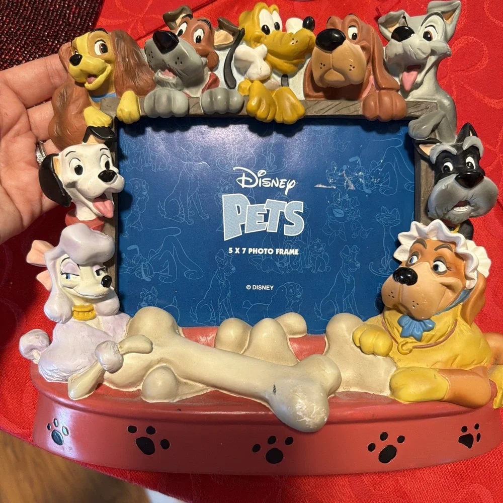 Disney Pets Dogs Photo Picture Frame 3D Lady Tramp Dalmatian 5 X 7 No Glass